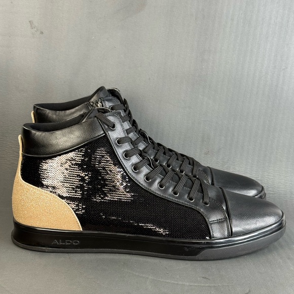 Aldo Senaniel high-top sneakers sequin gold glitter men’s size13